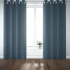 Clearance GoodHome Rideau occultant à oeillets bleu L.260 x l.140 cm , Novan