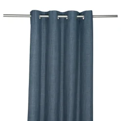 Clearance GoodHome Rideau occultant à oeillets bleu L.260 x l.140 cm , Novan