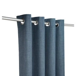 Clearance GoodHome Rideau occultant à oeillets bleu L.260 x l.140 cm , Novan