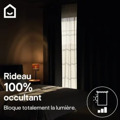 Clearance GoodHome Rideau occultant à oeillets bleu L.260 x l.140 cm , Novan