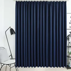 Vidaxl Rideau occultant - - 290x245 cm - Bleu - Polyester - Lavable en machine* Rideau