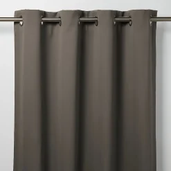 Clearance GoodHome Rideau occultant Vestris gris foncé l.140 x H.260 cm