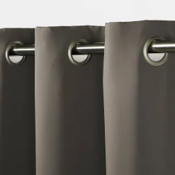 Clearance GoodHome Rideau occultant Vestris gris foncé l.140 x H.260 cm