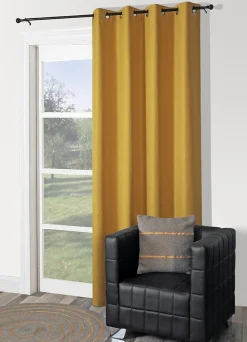 Best Rideau occultant ocre chiné aspect lin l.140 x H.240cm