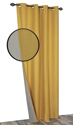 Best Rideau occultant ocre chiné aspect lin l.140 x H.240cm
