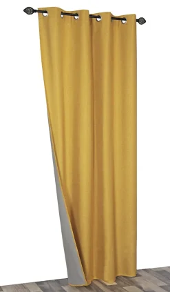 Best Rideau occultant ocre chiné aspect lin l.140 x H.240cm