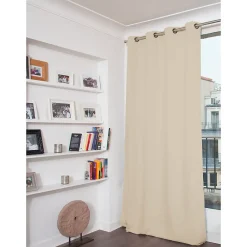 Best Moondream Rideau Occultant Total Velours Oeillets Beige MC15 135 x 260 (LxH)