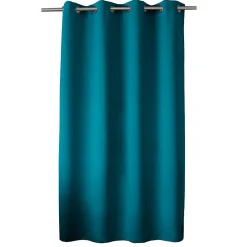 Discount Home Maison Rideau occultant uni avec 8 œillets (140x180 cm - Bleu Canard)