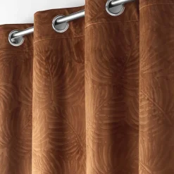 Best Douceur D'Intérieur Rideau occutant 140 x 240 cm en velours relief Analia Camel