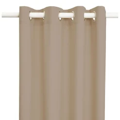 Clearance Deko & Co Rideau oeillets coton recyclé taupe 135x250