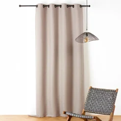 Hot Linder Rideau phonique coton et chanvre tressage naturel (140x240 cm - Ecru)