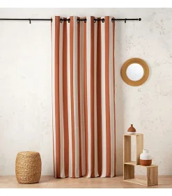 New Linder Rideau "Sunset" en coton recyclé 145 x 280 cm - 145x280cm - Terre cuite