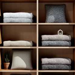 Clearance GoodHome Rideau tamisant à œillets effet jacquard Jind gris clair H.260 x l.140cm