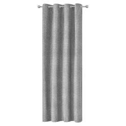 Clearance GoodHome Rideau tamisant à œillets effet jacquard Jind gris clair H.260 x l.140cm
