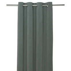 Best GoodHome Rideau tamisant à œillets effet velours Valgreta vert foncé H.260 x l.140cm