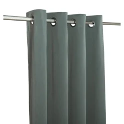 Best GoodHome Rideau tamisant à œillets effet velours Valgreta vert foncé H.260 x l.140cm