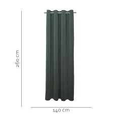 Best GoodHome Rideau tamisant à œillets effet velours Valgreta vert foncé H.260 x l.140cm