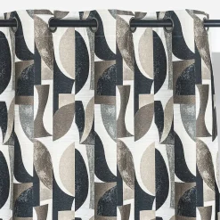 Rocle Rideau tamisant à œillets effet jacquard Janis feuillage noir H.260 x l.140cm* Rideau|Rideau Tamisant