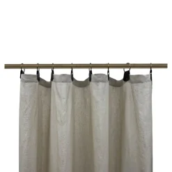 Clearance GoodHome Rideau tamisant à œillets en lin Ambala beige lin H.260 x l.140cm