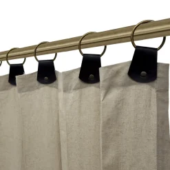 Clearance GoodHome Rideau tamisant à œillets en lin Ambala beige lin H.260 x l.140cm