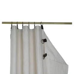 Clearance GoodHome Rideau tamisant à œillets en lin Ambala beige lin H.260 x l.140cm