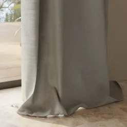 Clearance GoodHome Rideau tamisant à œillets en lin Ambala beige lin H.260 x l.140cm