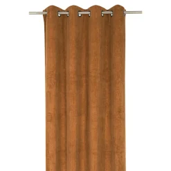 Best GoodHome Rideau tamisant à œillets velours côtelé Akola terracotta H.260 x l.140cm