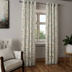 Sale Casa Mediterranea 1967 SL Rideau tamisant à oeillets fleuri liberty rose, vert H.260 x l.140cm