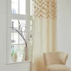 New Deko & Co Rideau tamisant à oeillets haut tufté beige H.260 x l.140cm