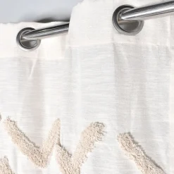 New Deko & Co Rideau tamisant à oeillets haut tufté beige H.260 x l.140cm