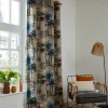 Outlet Linder Rideau tamisant à oeillets Nil imprimé tropical multicouleurs H.260 x l.145