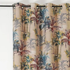Outlet Linder Rideau tamisant à oeillets Nil imprimé tropical multicouleurs H.260 x l.145