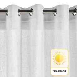 Discount Storesdeco Rideau tamisant blanc rideaux salon voilage elegant 280 x 300