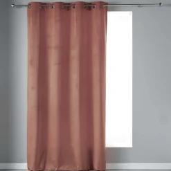 Best Douceur D'Intérieur Rideau tamisant en velours ras (140x240 cm - Rose Clair)