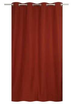 Discount Ornami Rideau thermique à œillets effet lin rouge épice L.240 x l.140cm