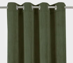 Tendence Rideau thermique à oeillets Farm velours vert kaki l.140 x H.260cm* Rideau Thermique|Rideau
