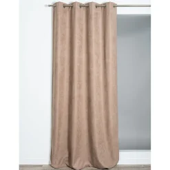 Rocle Rideau thermique à oeillets uni Luna beige L.260 x l.140cm* Rideau Thermique|Rideau Occultant
