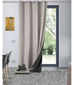 Best Home Style France Rideau thermique aspect velours "Galena" - 140x260cm - Gris