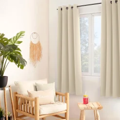 Online Home Maison Rideau thermique en microfibre doublée (135x180 cm - Ecru)
