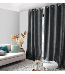 Enjoy Home Rideau thermique en velours tramé "Velvet" - 140x260cm - Gris anthracite* Rideau Thermique