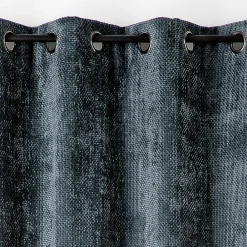 Outlet Linder Rideau thermique et phonique velours chenille (135x260 cm - Bleu)
