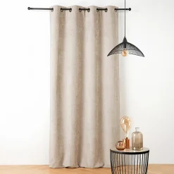 Clearance Linder Rideau thermique et phonique velours chenille (135x260 cm - Blanc cassé)