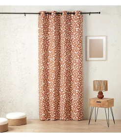 Best Linder Rideau thermique obscurcissant et phonique "bouleau" 140 x 240 cm motif tacheté - 140x240cm - Terre cuite