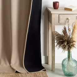 Best Home Maison Rideau thermique phonique et semi occultant à galons fronceurs KONFOR (140x260 cm - Beige)