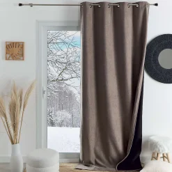 Discount Home Maison Rideau thermique phonique et semi occultant KONFOR (140x180 cm - Lin)