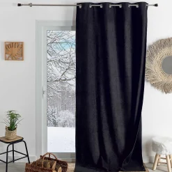 Discount Home Maison Rideau thermique phonique et semi occultant KONFOR (140x300 cm - Noir)