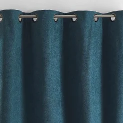 Discount Home Maison Rideau thermique phonique et semi occultant KONFOR (140x260 cm - Bleu Paon)