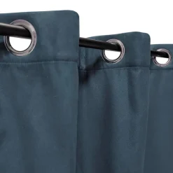 Clearance Dylrev Rideau Thermique suédine doublé polaire 140x240cm, Prêt a Poser, Bleu pétrole