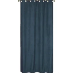Clearance Dylrev Rideau Thermique suédine doublé polaire 140x240cm, Prêt a Poser, Bleu pétrole