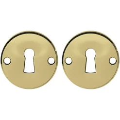 Best GoodHome Rosace de fonction rond à visser à serrure brillant or Ø48mm